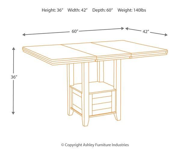 Haddigan Counter Height Dining Extension Table