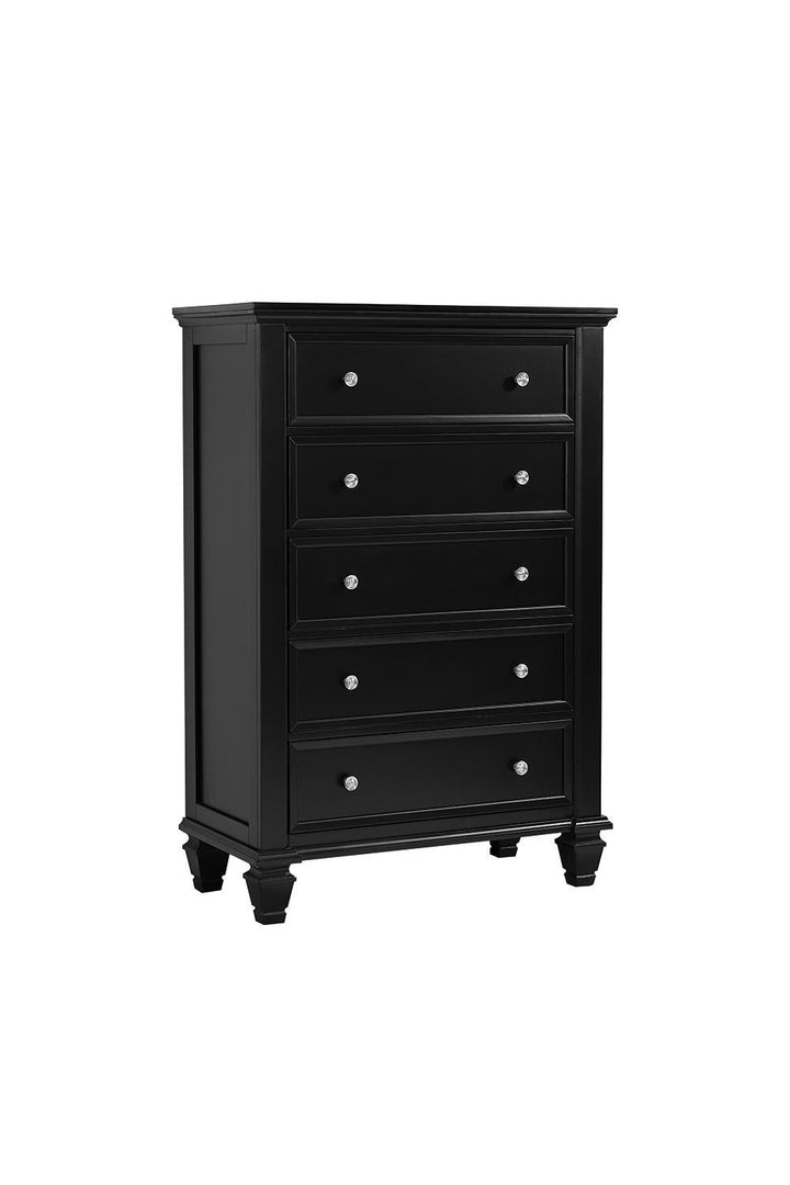 Sandy Beach Black Five-Drawer Chest