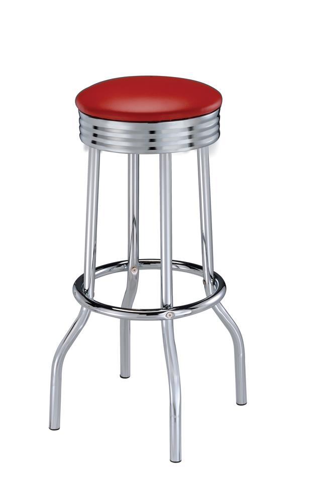 Cleveland Contemporary Red Bar-Height Stool