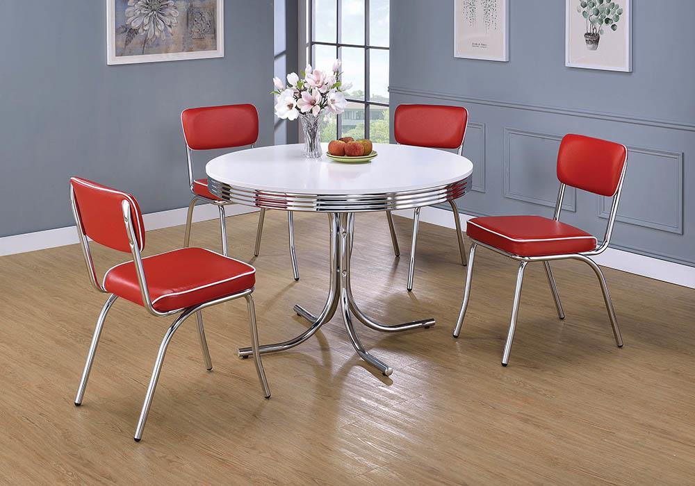 Retro Red and Chrome Dining Chair