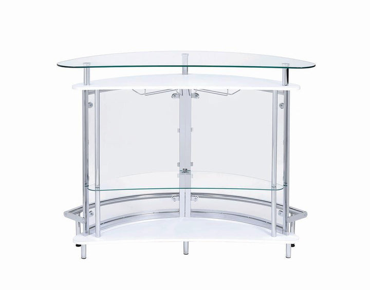 Glass and Chrome Bar Unit