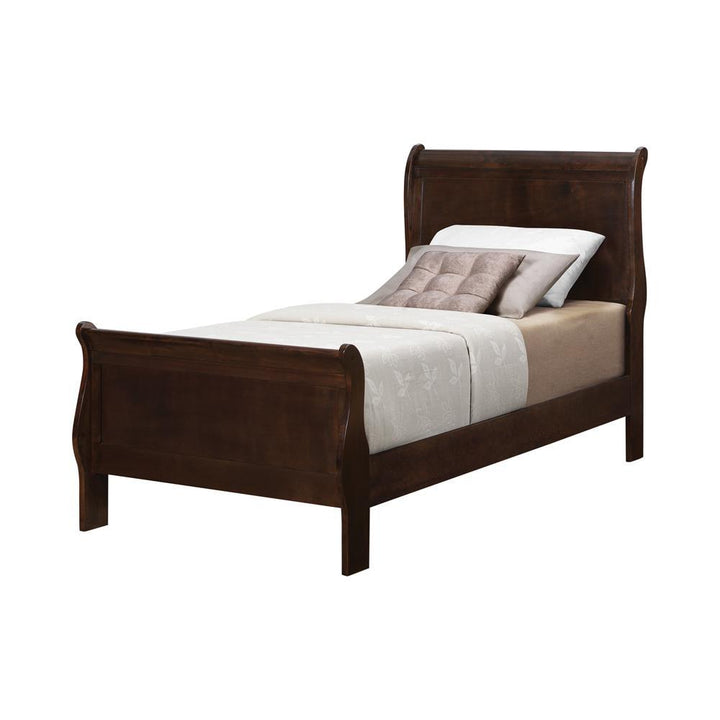 Louis Philippe Cappuccino Twin Sleigh Bed