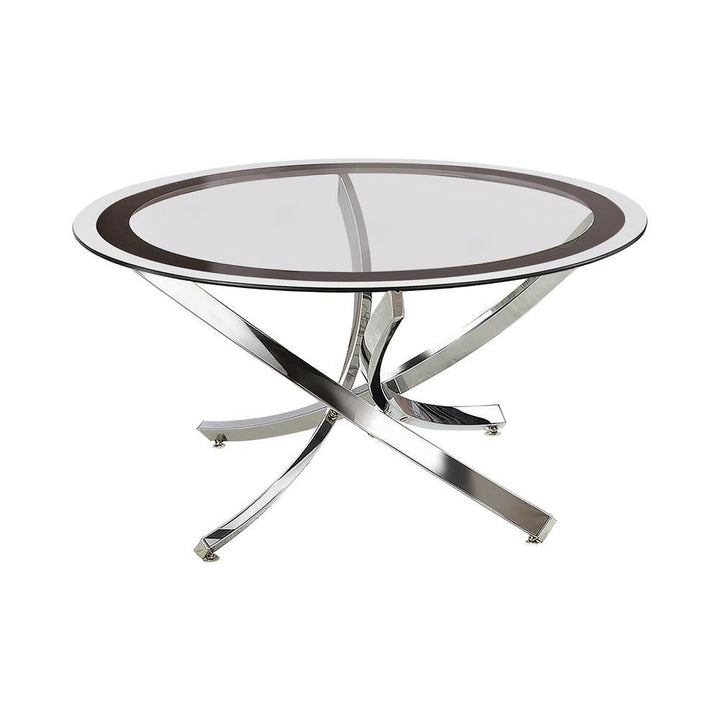 Glass Top Chrome Coffee Table