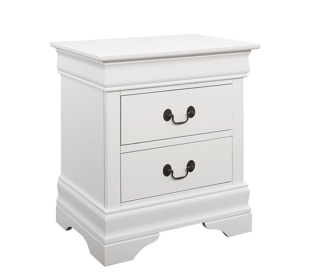 Louis Philippe White Two-Drawer Nightstand