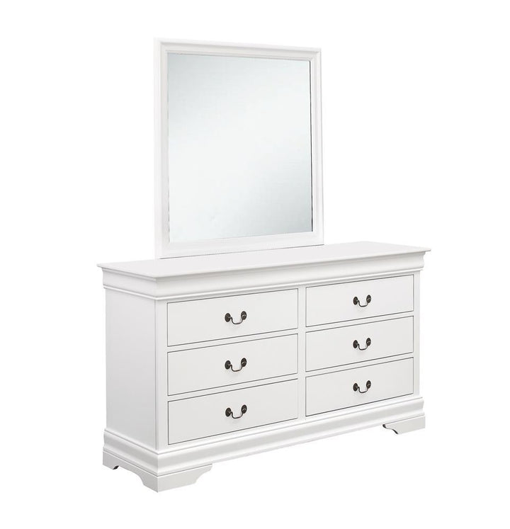 Louis Philippe White Six-Drawer Dresser