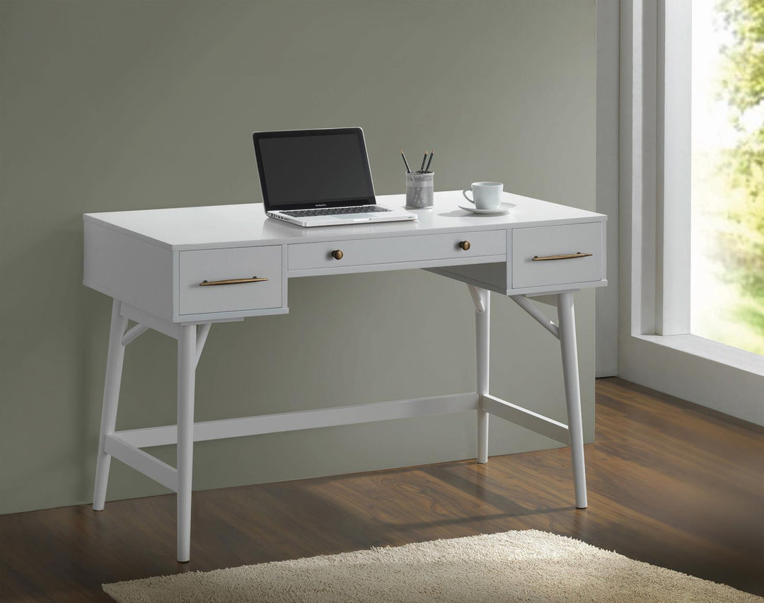 Transitional White Writing Desk