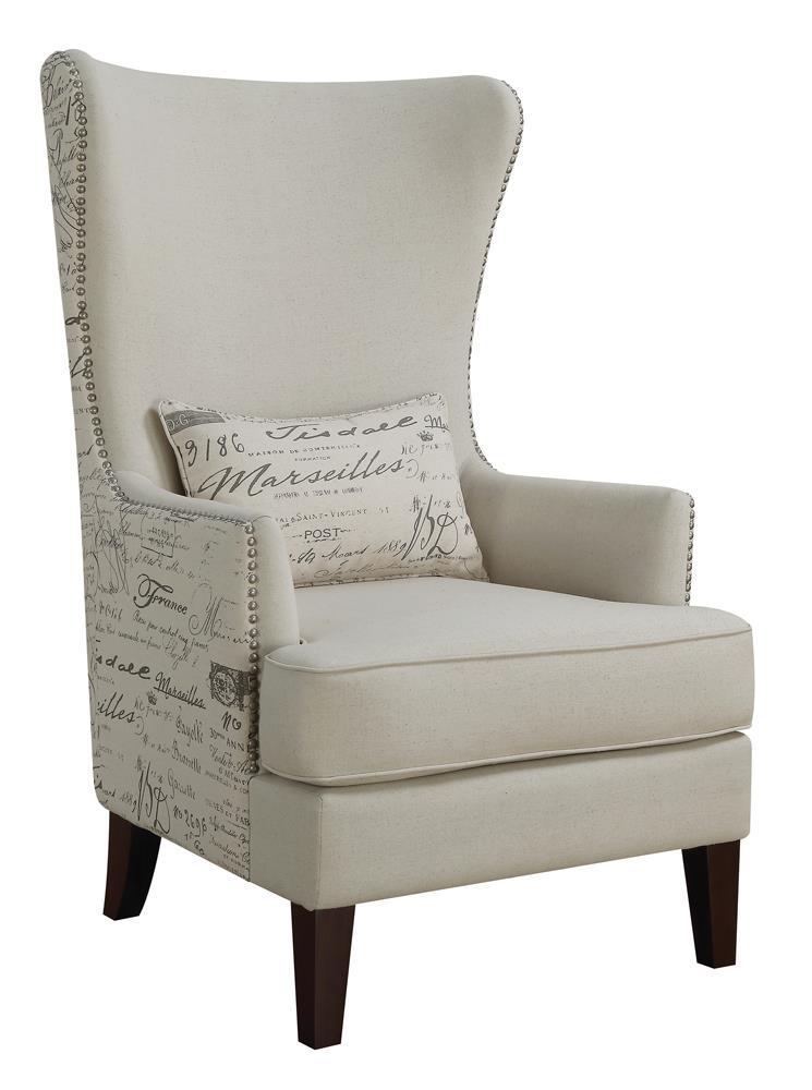 Traditional Cream Accent Chair