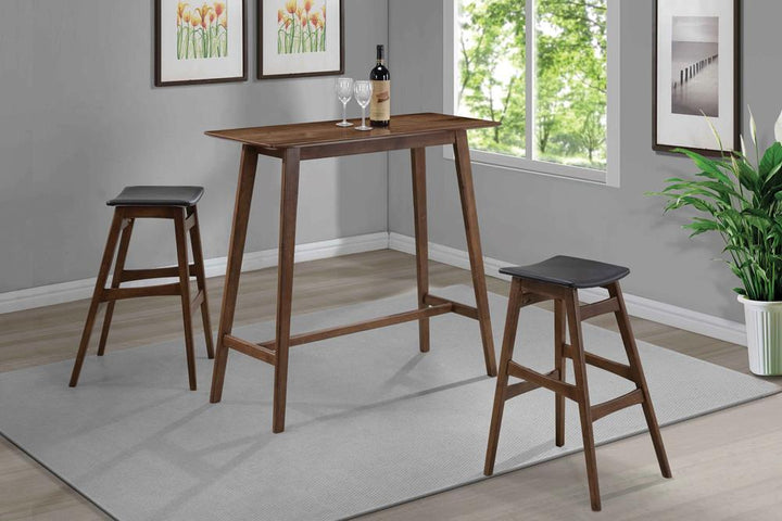 Mid-Century Natural Walnut Bar Stool