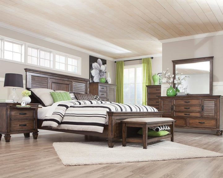 Franco Burnished Oak King Bed