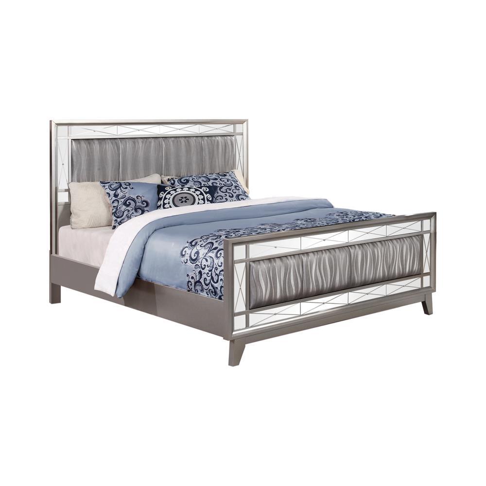 Leighton Contemporary Metallic Eastern King Bed