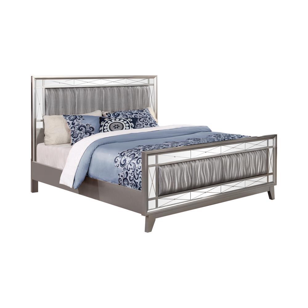 Leighton Contemporary Metallic Queen Bed