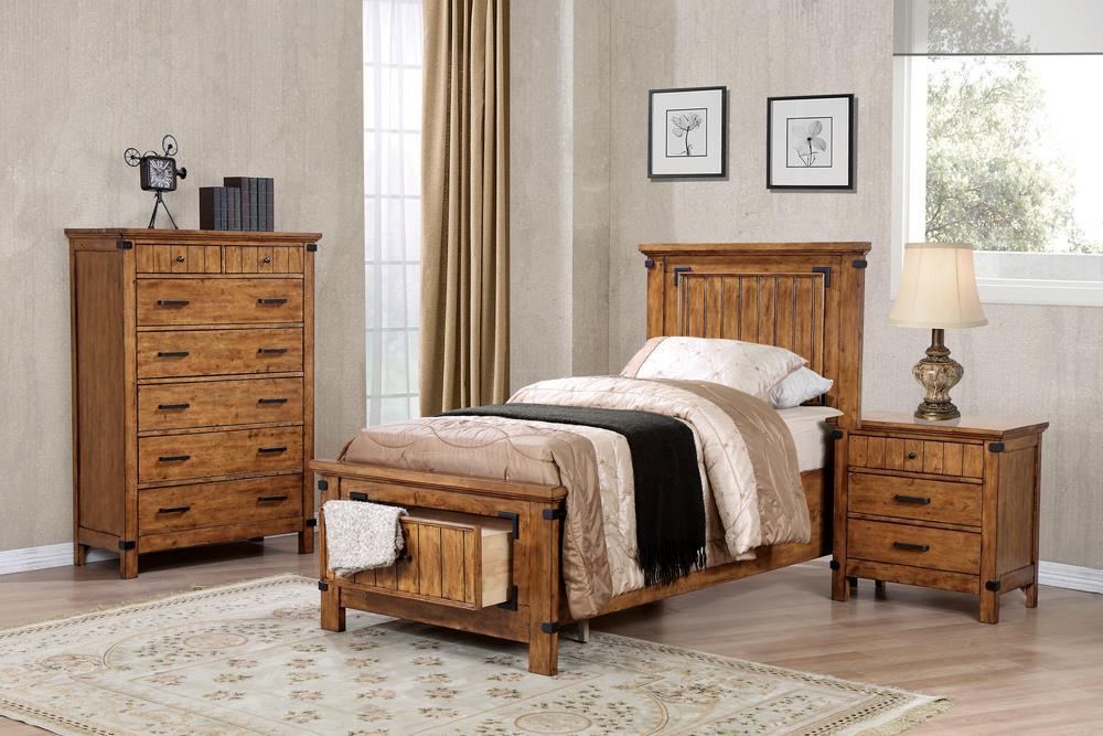 Brenner Rustic Honey Twin Bed