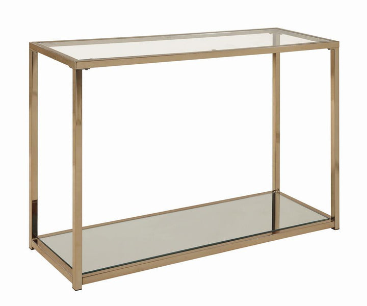 Calantha Modern Chocolate Chrome Sofa Table