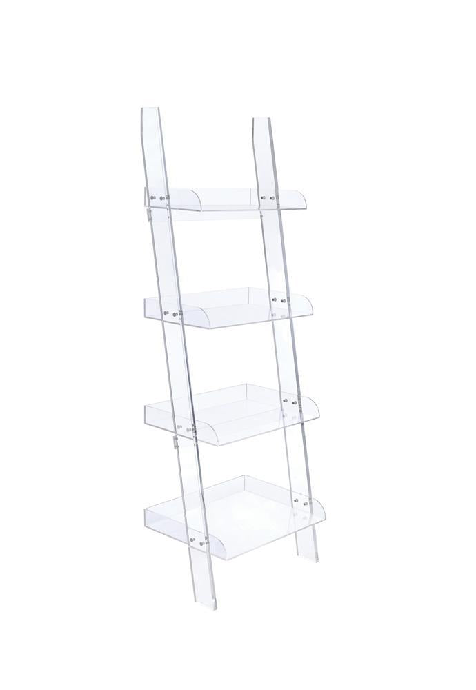 Amaturo Clear Acrylic Ladder Bookcase