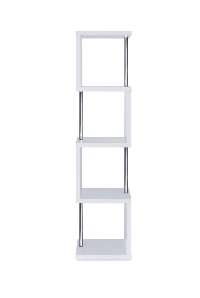 Modern White Four-Tier Bookcase