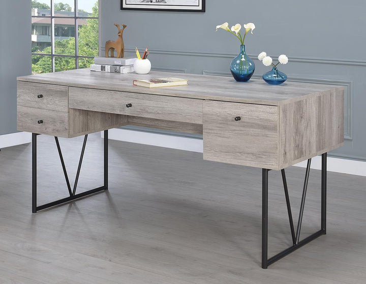 Industrial Grey Driftwood Writing Desk