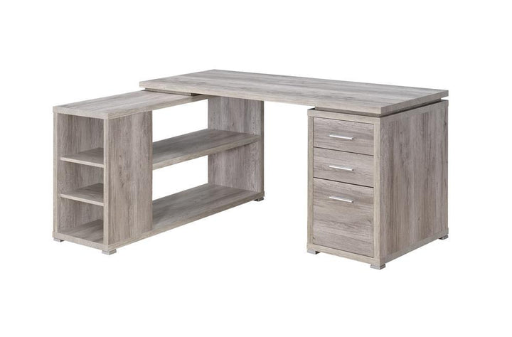 Yvette Grey Driftwood L-Shaped Office Desk