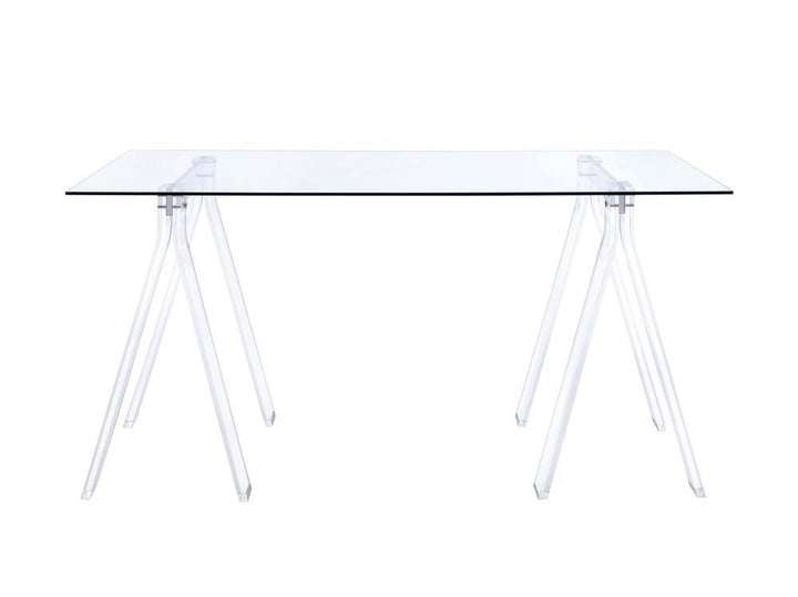 Amaturo Clear Acrylic Sawhorse Writing Desk