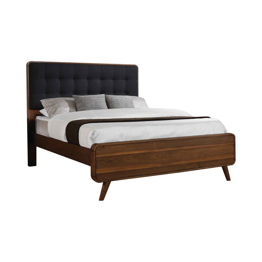 Robyn Mid-Century Modern Dark Walnut Queen Bed