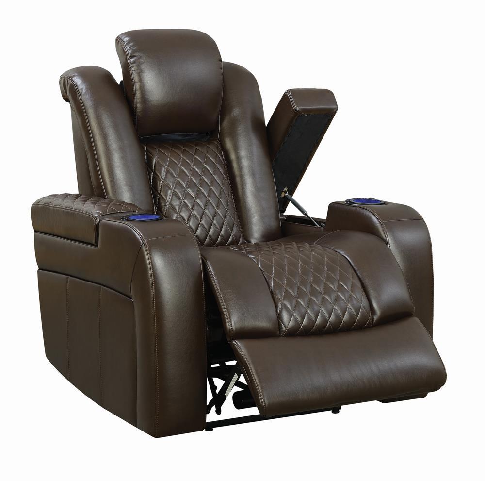 Delangelo Brown Power Motion Recliner