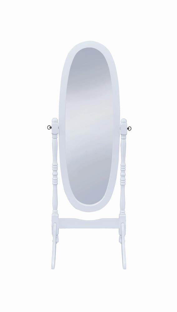 Transitional White Cheval Mirror