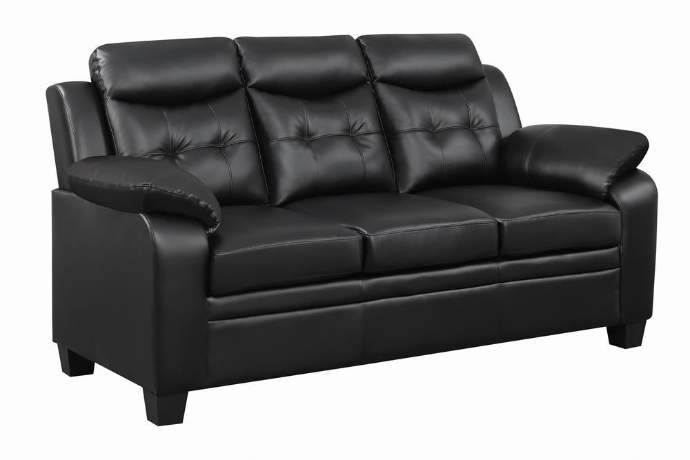 Finley Casual Black Padded Sofa