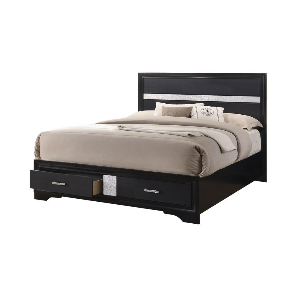 Miranda Contemporary Black Queen Bed