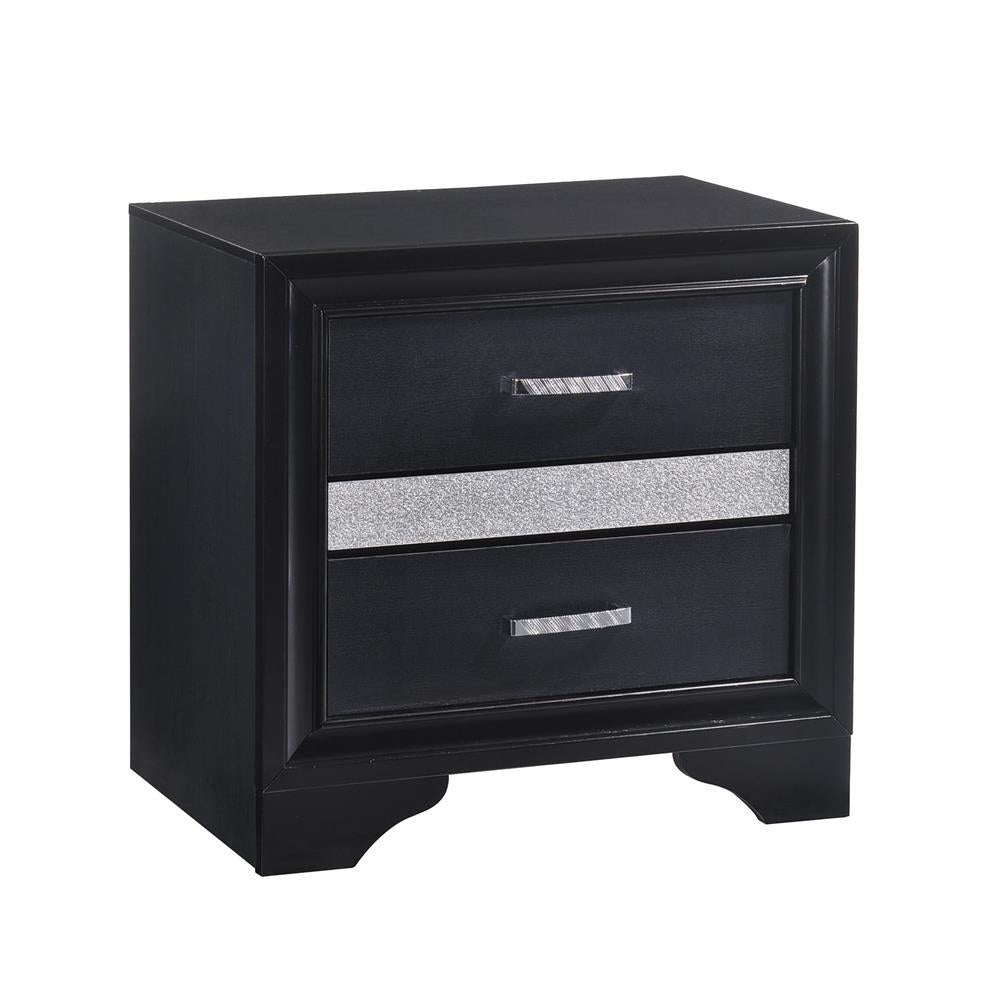 Miranda Transitional Black Nightstand