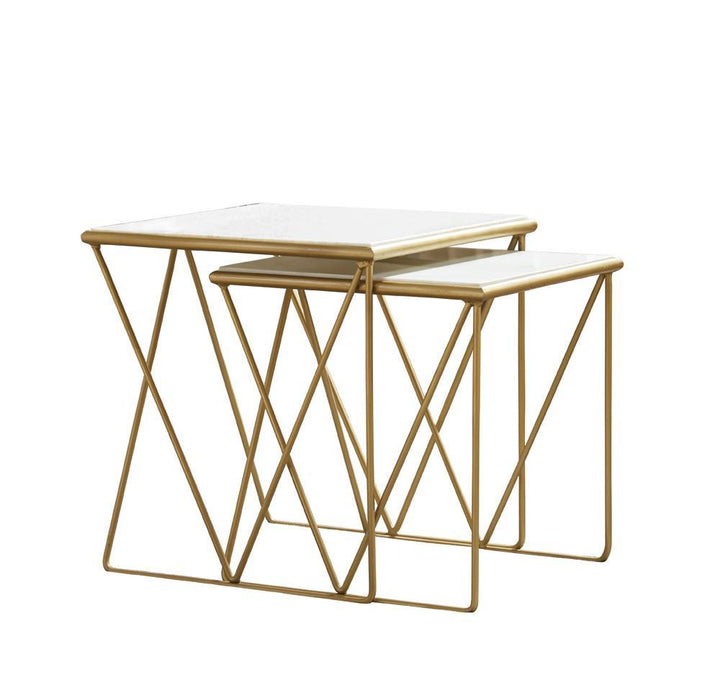 Modern Marble and Gold Nesting Tables