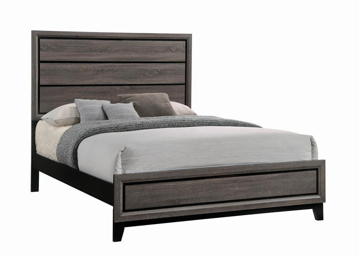 Rustic Grey Oak Eastern King Bed