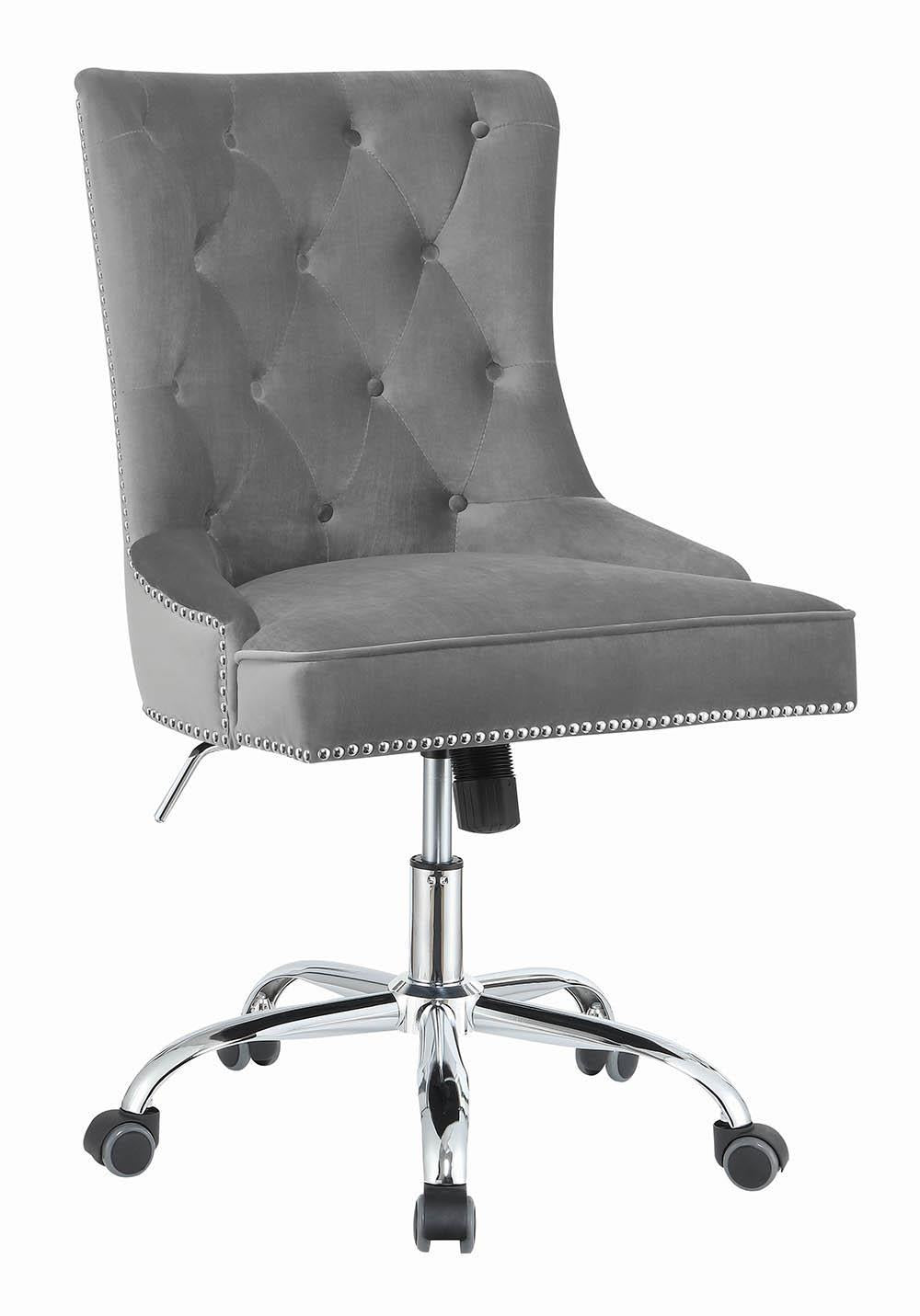 Modern Grey Velvet Office Chair