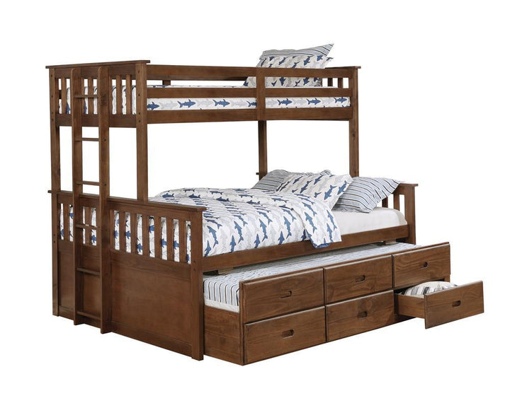 Atkin Weathered Walnut Twin XL-over-Queen Bunk Bed