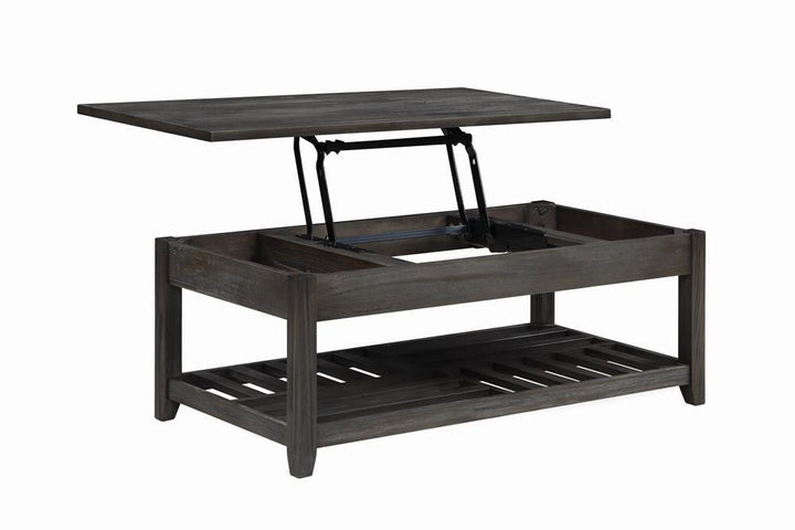 Rustic Grey Lift-Top Coffee Table