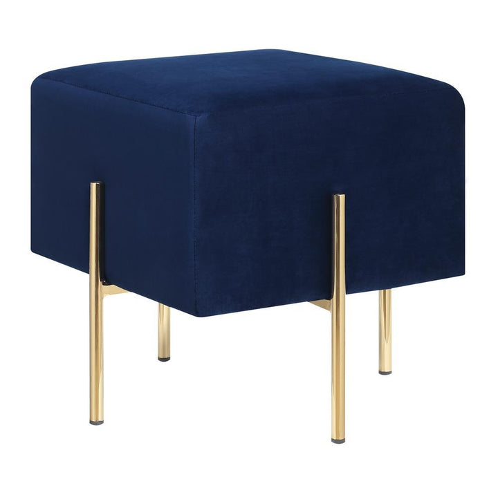 Modern Blue Velvet Ottoman