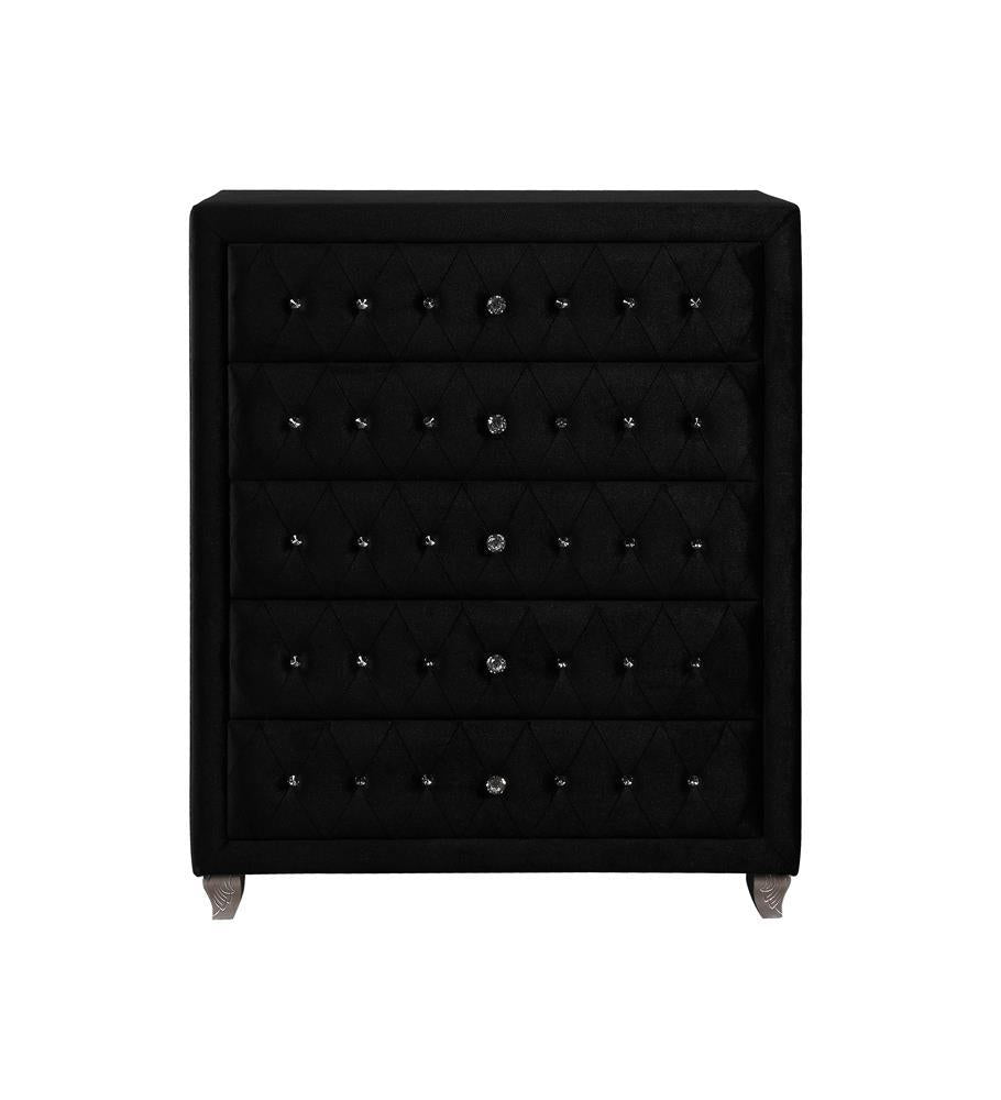 Deanna Contemporary Black and Metallic Chest