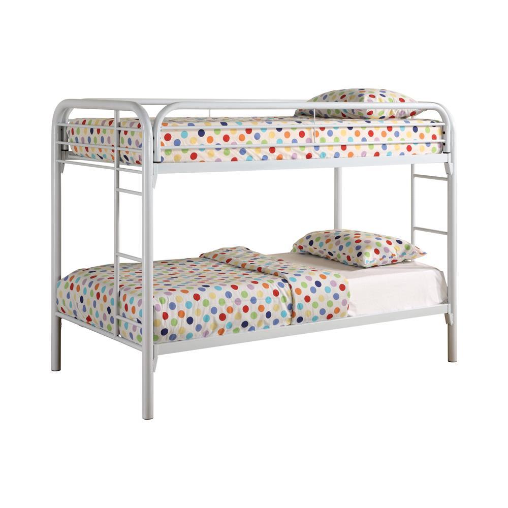 G2256 Contemporary White Twin Metal Bunk Bed