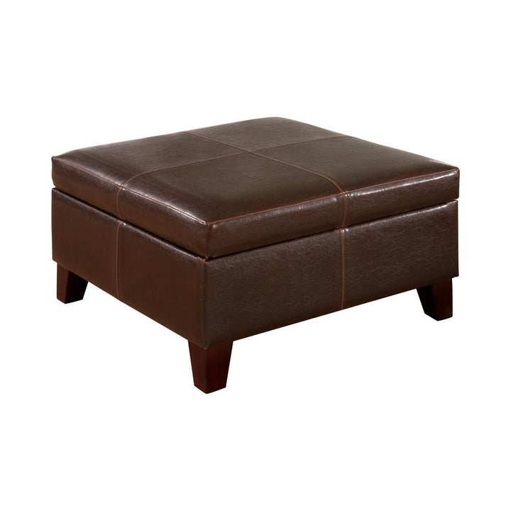 G501042 Casual Dark Brown Square Ottoman