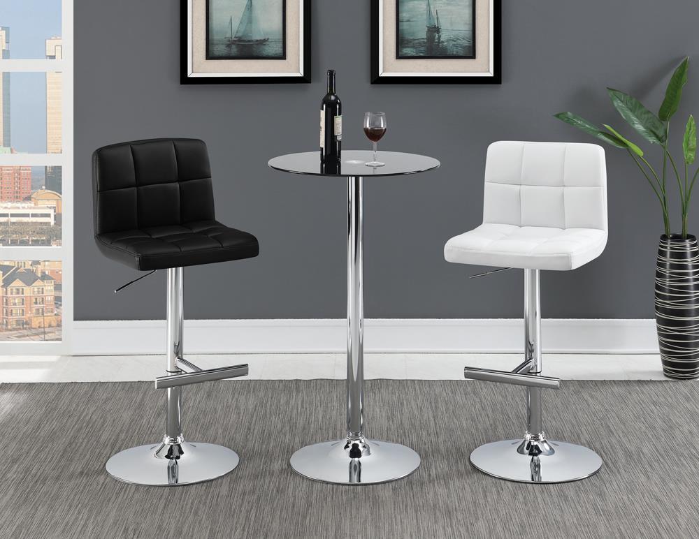 G102554 Contemporary Black and Chrome Adjustable Bar Stool