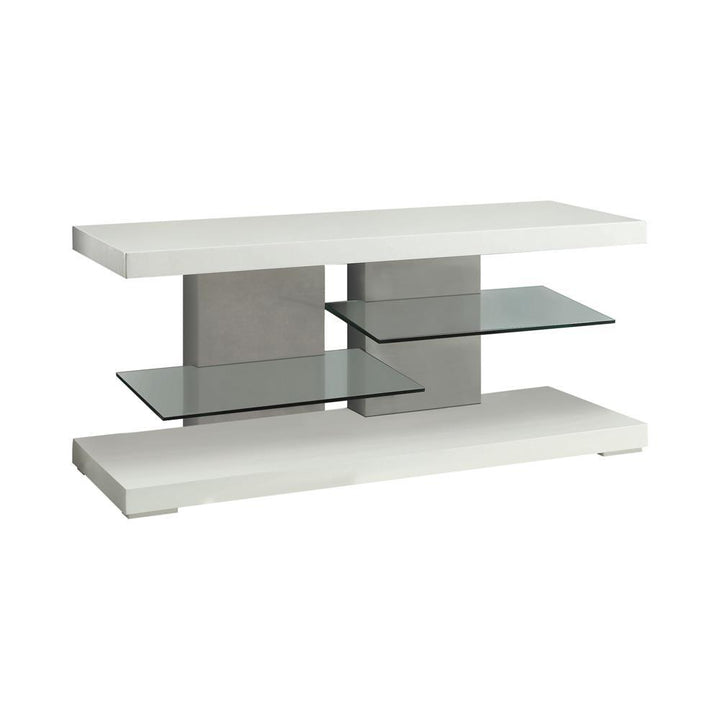 G700824 Contemporary Glossy White TV Console