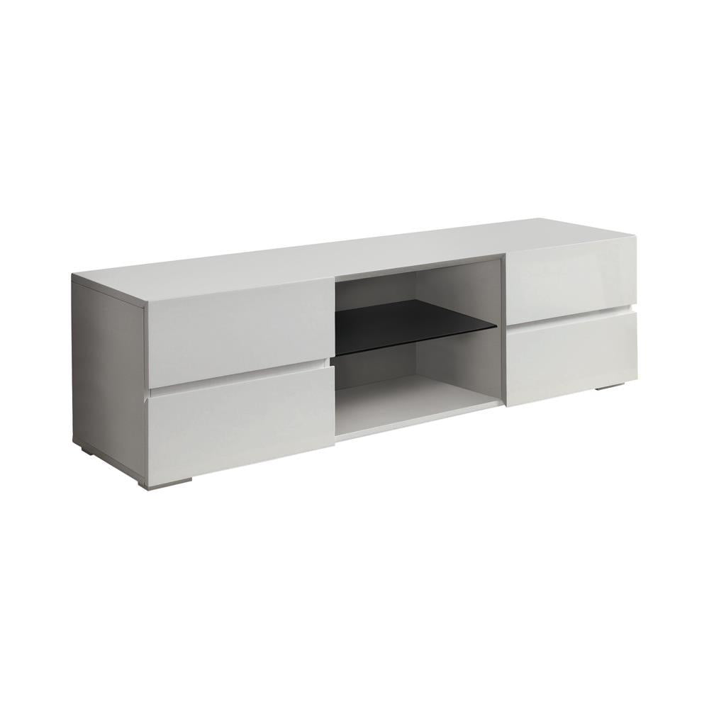 G700825 Contemporary Glossy White TV Console