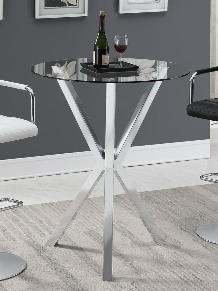 G100186 Contemporary Chrome Bar-Height Table