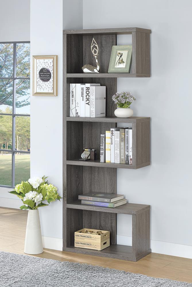 G800552 Contemporary Weathered Grey Bookcase