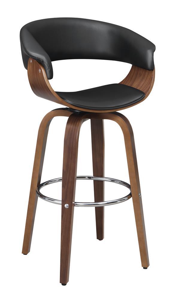 G100205 Contemporary Walnut and Black Bar Stool