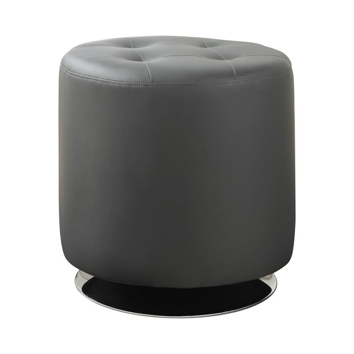 G500554 Contemporary Grey Round Ottoman