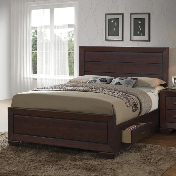 Fenbrook Transitional Dark Cocoa Queen Bed