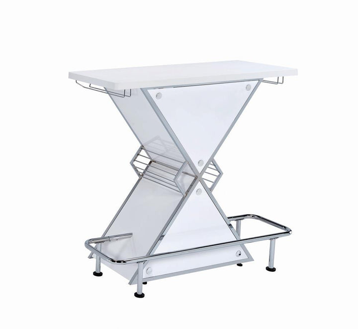 G130078 Contemporary White Stacked Triangle Bar Unit