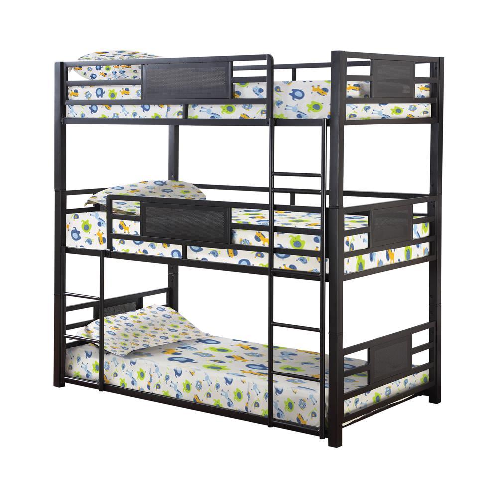 G460394 Casual Black Twin Triple Bunk Bed