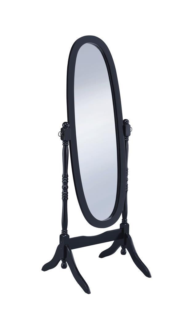 G950803 Transitional Black Cheval Mirror