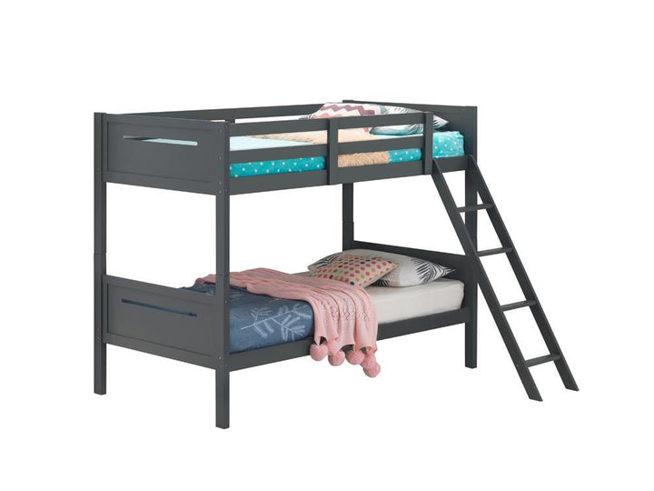 405051GRY TWIN/TWIN BUNK BED