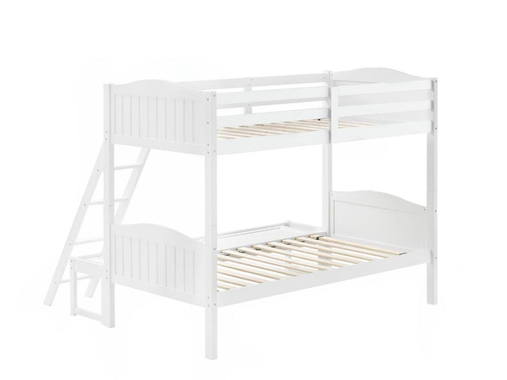 405054WHT TWIN/FULL BUNK BED